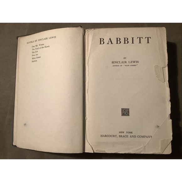 ANTIQUE BABBITT by SINCLAIR LEWIS HARDCOVER 1922 Literature 1st edition - Picture 5 of 16